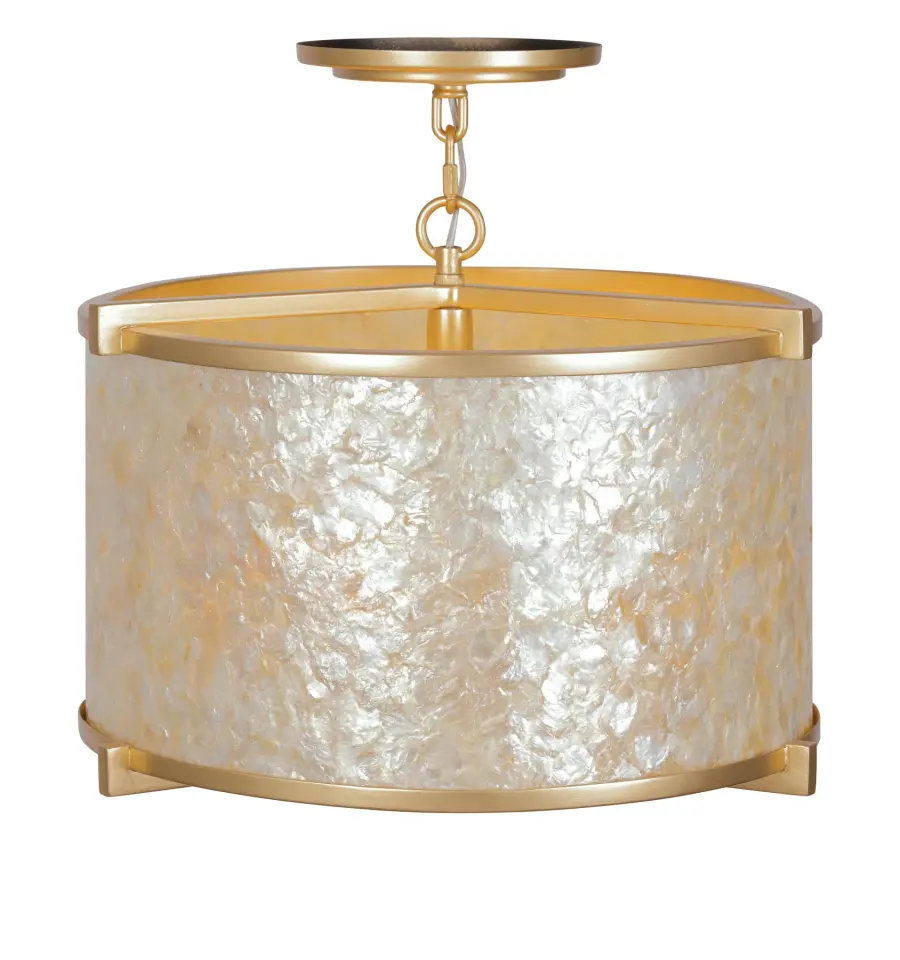 Elegant Coastal-Inspired Semi-Flush with Natural Capiz Shell Detail - Image 1