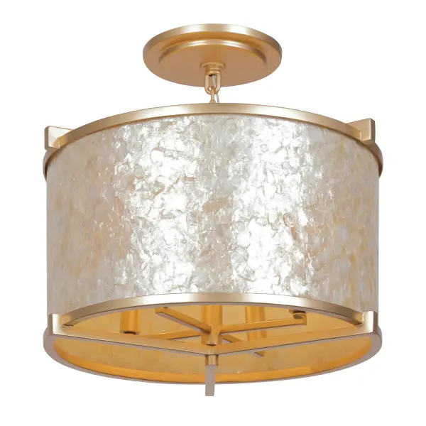 Elegant Coastal-Inspired Semi-Flush with Natural Capiz Shell Detail - Image 3