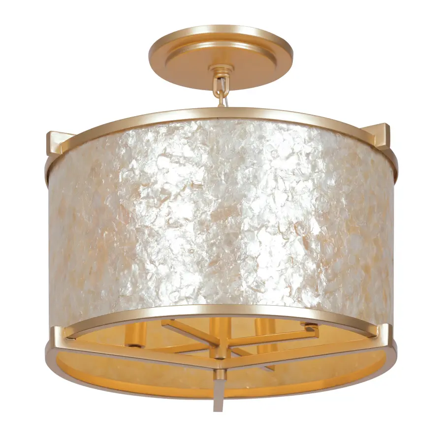 Elegant Coastal-Inspired Semi-Flush with Natural Capiz Shell Detail - Image 3