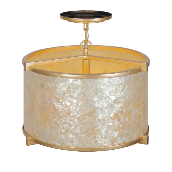 Elegant Coastal-Inspired Semi-Flush with Natural Capiz Shell Detail - Image 4