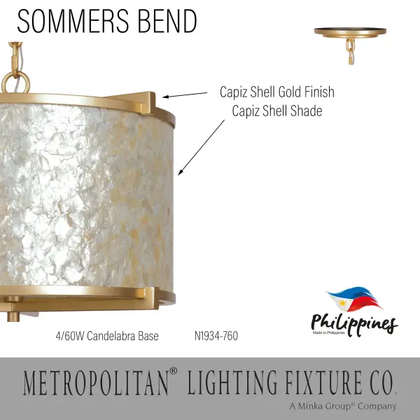 Elegant Coastal-Inspired Semi-Flush with Natural Capiz Shell Detail - Image 6