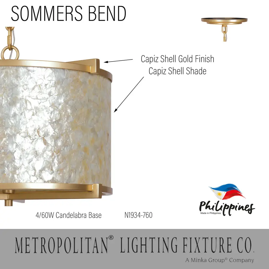 Elegant Coastal-Inspired Semi-Flush with Natural Capiz Shell Detail - Image 6