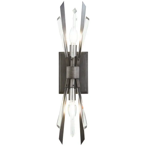 The Elsa wall sconce combines contemporary sophistication with timeless crystal elegance. Its Midnight Graphite finish creates striking contrast against clear crystal and rock crystalite accents, delivering refined ambiance.