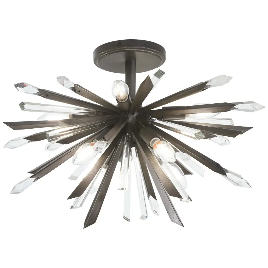 Elsa 8-Light Semi-Flush Mount in Midnight Graphite