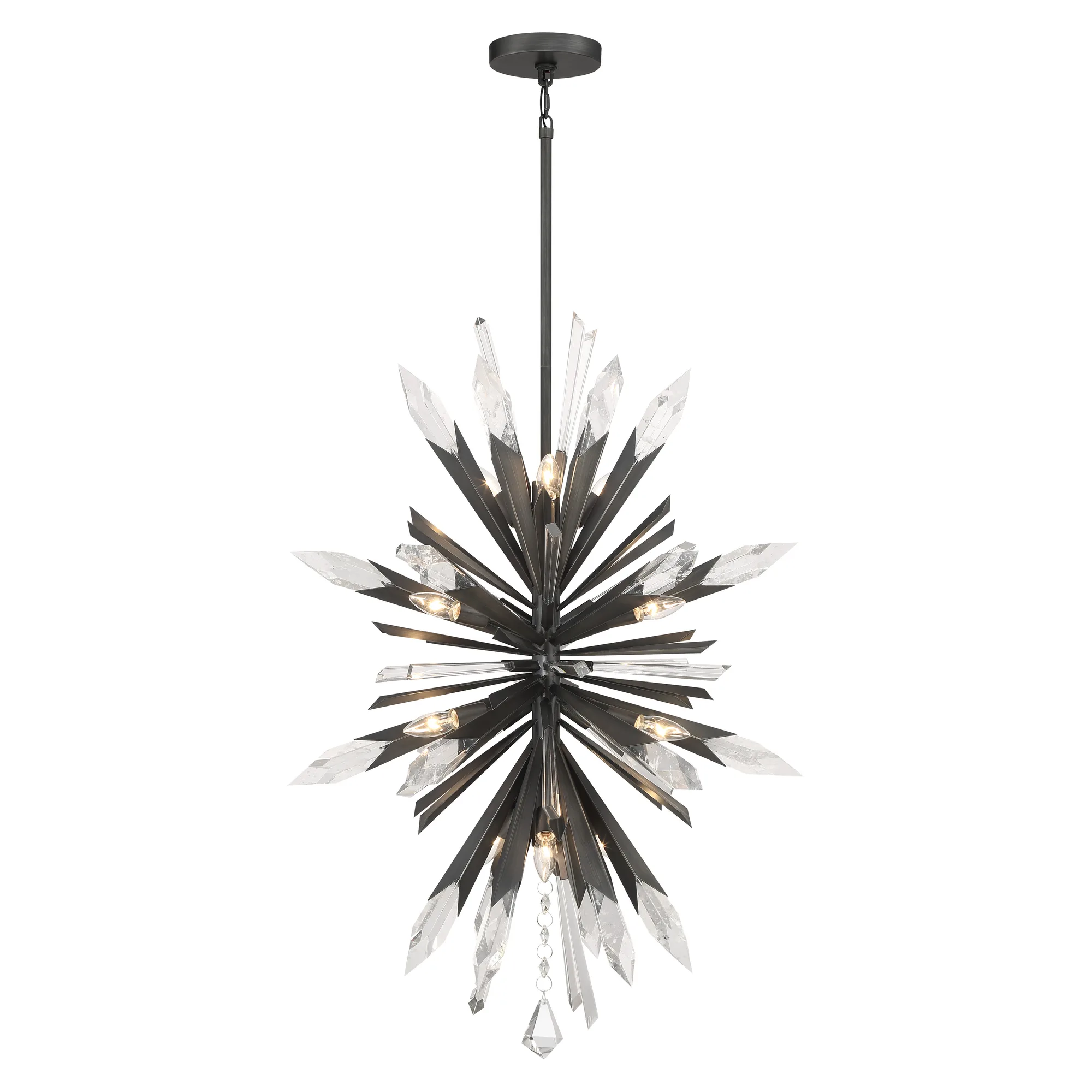Elsa 12-Light Crystal Pendant in Midnight Graphite