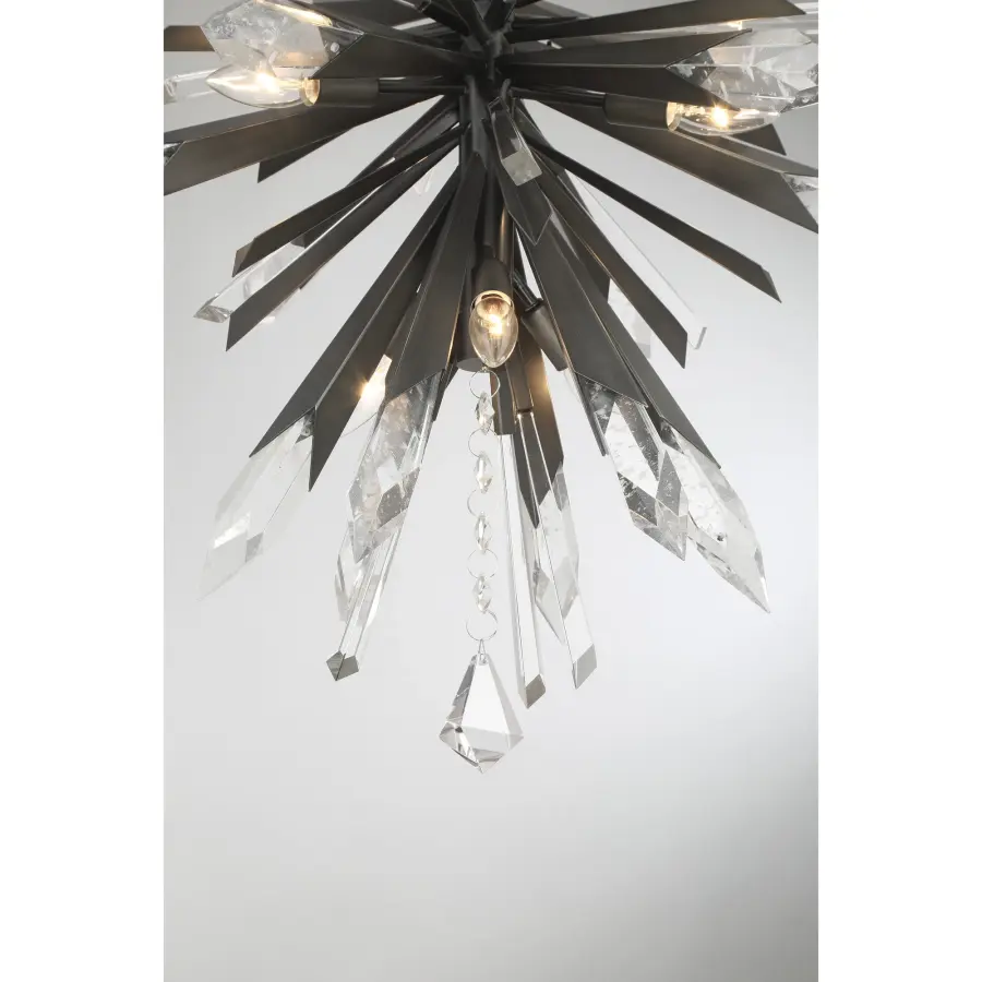 Elsa 12-Light Crystal Pendant in Midnight Graphite - Image 2