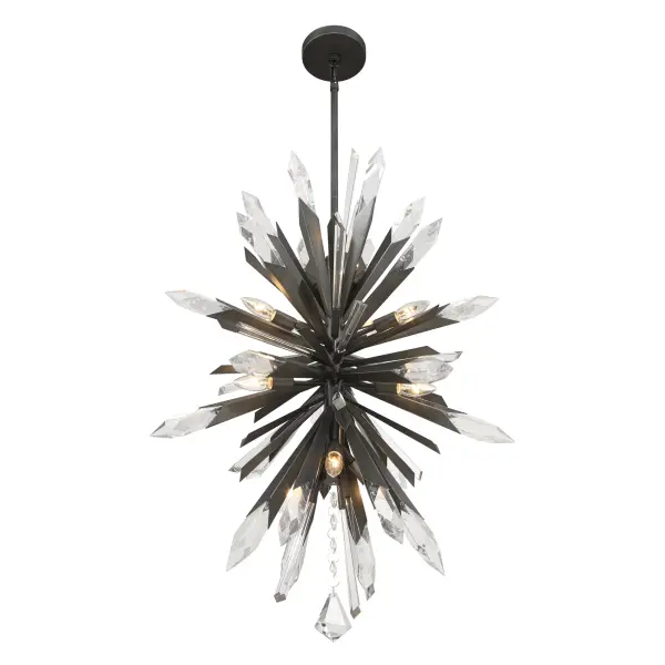 Elsa 12-Light Crystal Pendant in Midnight Graphite - Image 4