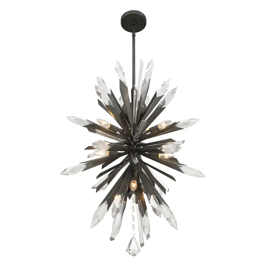 Elsa 12-Light Crystal Pendant in Midnight Graphite - Image 4
