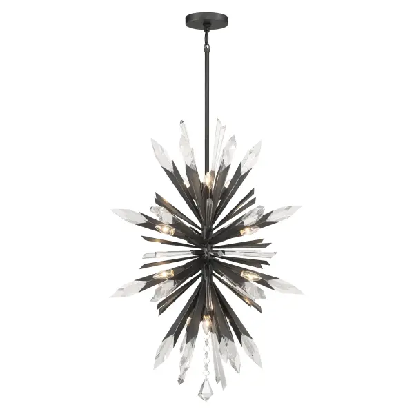 Elsa 12-Light Crystal Pendant in Midnight Graphite - Image 5