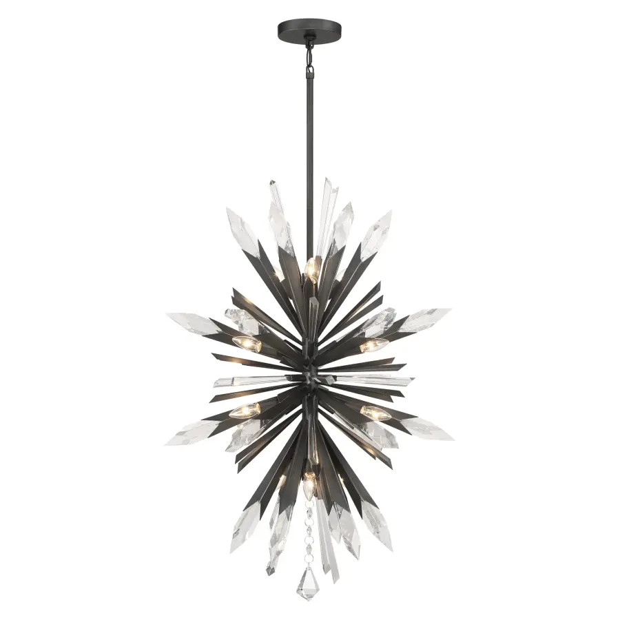 Elsa 12-Light Crystal Pendant in Midnight Graphite - Image 5