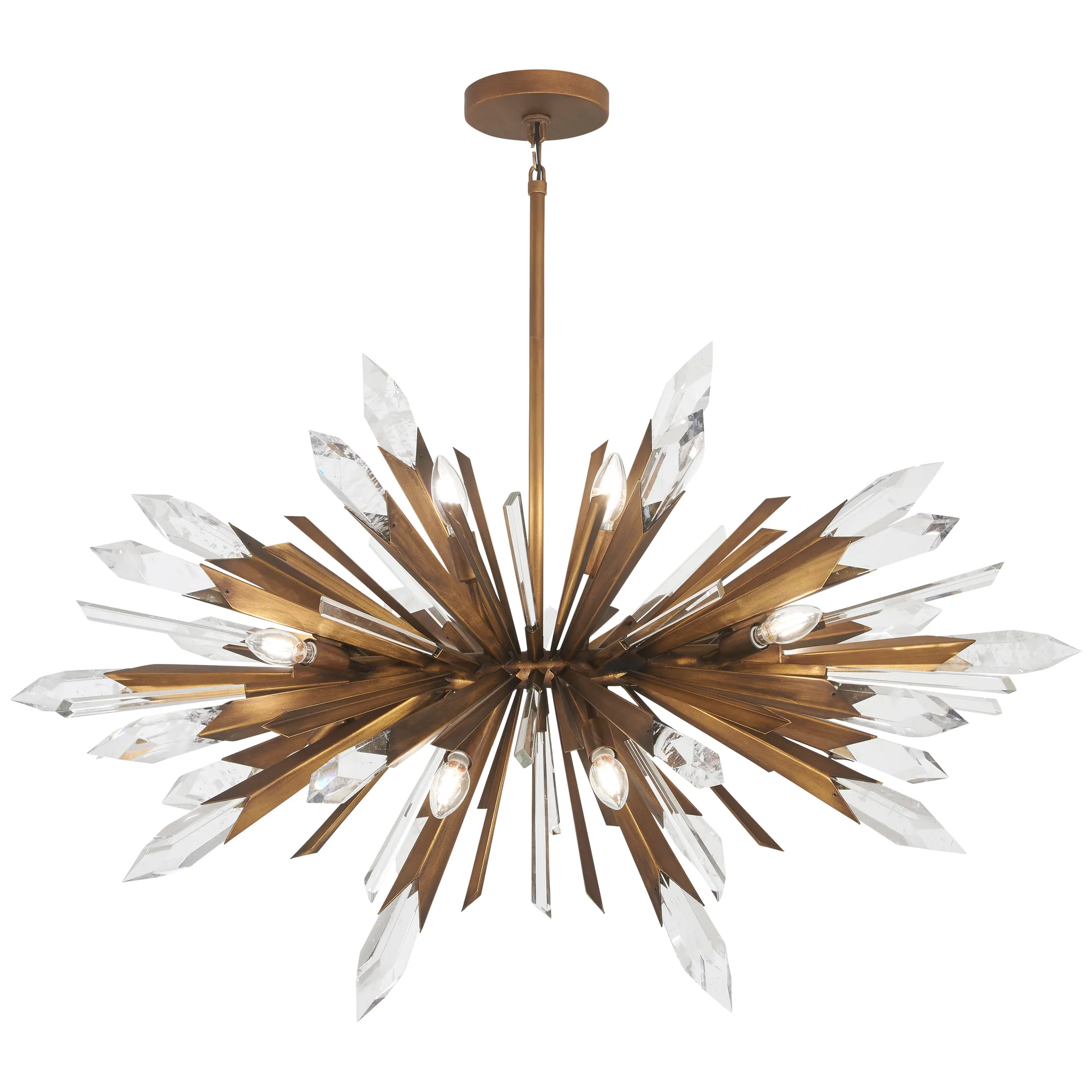 Elsa 12-Light Crystal Pendant in Painted Majestic Gold