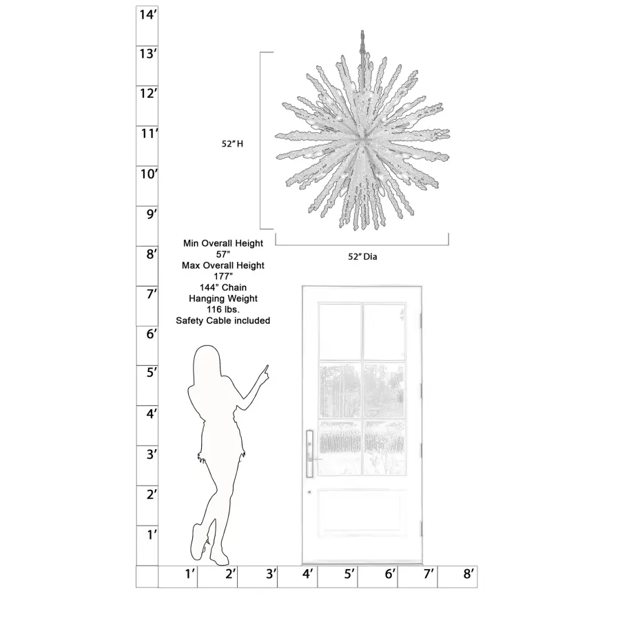 Aisi 52" 40-Light Chandelier in Fawn Gold - Image 2