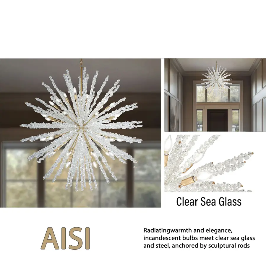 Aisi 52" 40-Light Chandelier in Fawn Gold - Image 4