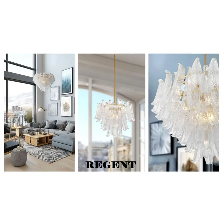 Regent 28" 13-Light Chandelier in Legacy Brass - Image 4