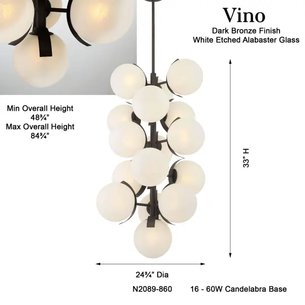 Vino 16-Light Pendant in Dark Bronze - Image 3