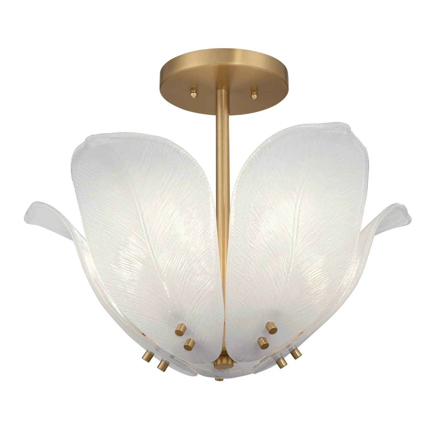Orchid Five Light Semi-Flush Mount in Legacy Brass