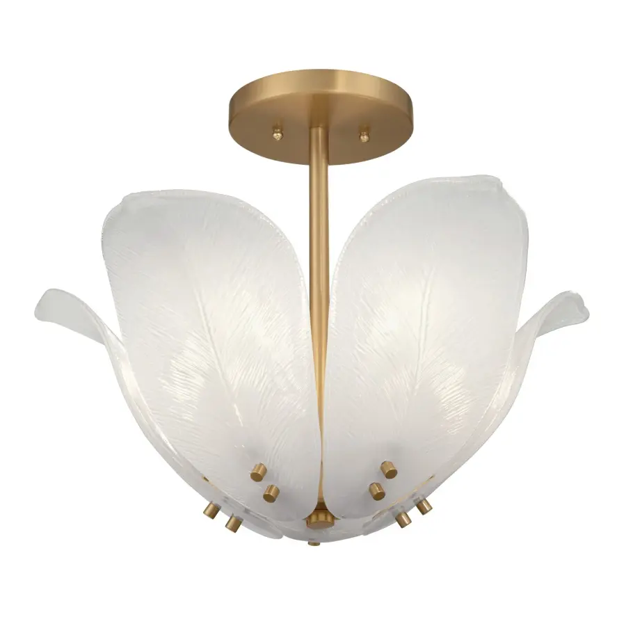 Orchid 18" 5-Light Semi-Flush Mount in Legacy Brass - Image 1