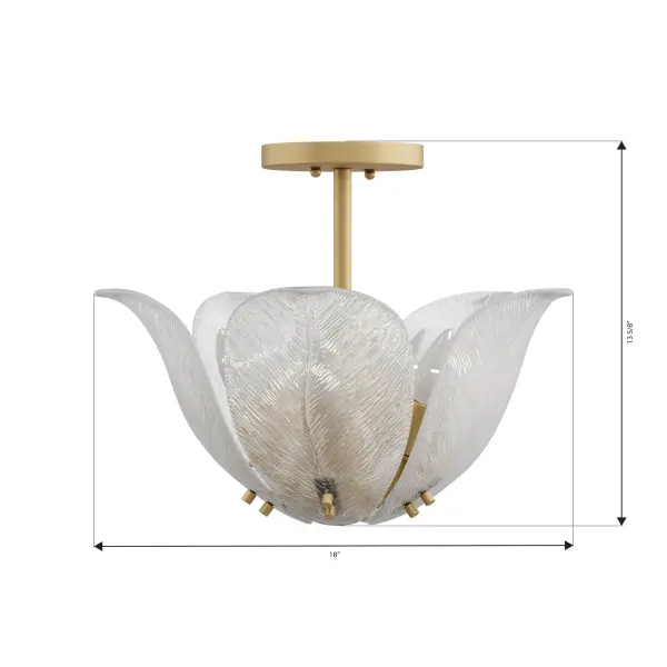 Orchid 18" 5-Light Semi-Flush Mount in Legacy Brass - Image 3