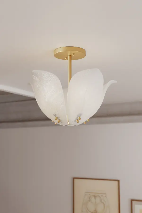 Orchid 18" 5-Light Semi-Flush Mount in Legacy Brass - Image 5