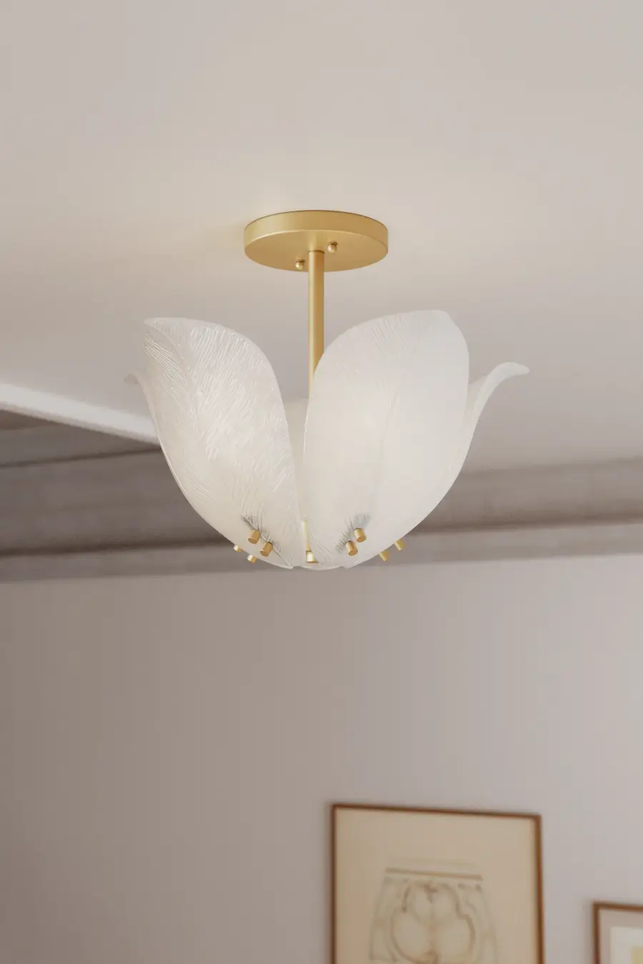Orchid 18" 5-Light Semi-Flush Mount in Legacy Brass - Image 5