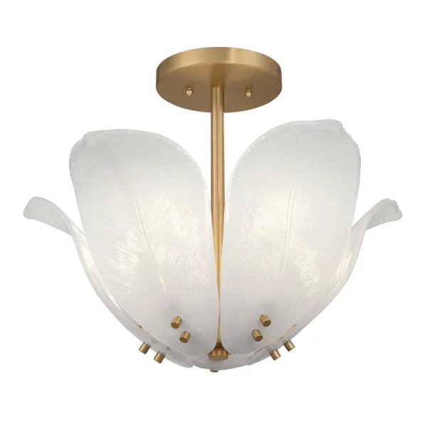 Orchid 18" 5-Light Semi-Flush Mount in Legacy Brass - Image 9