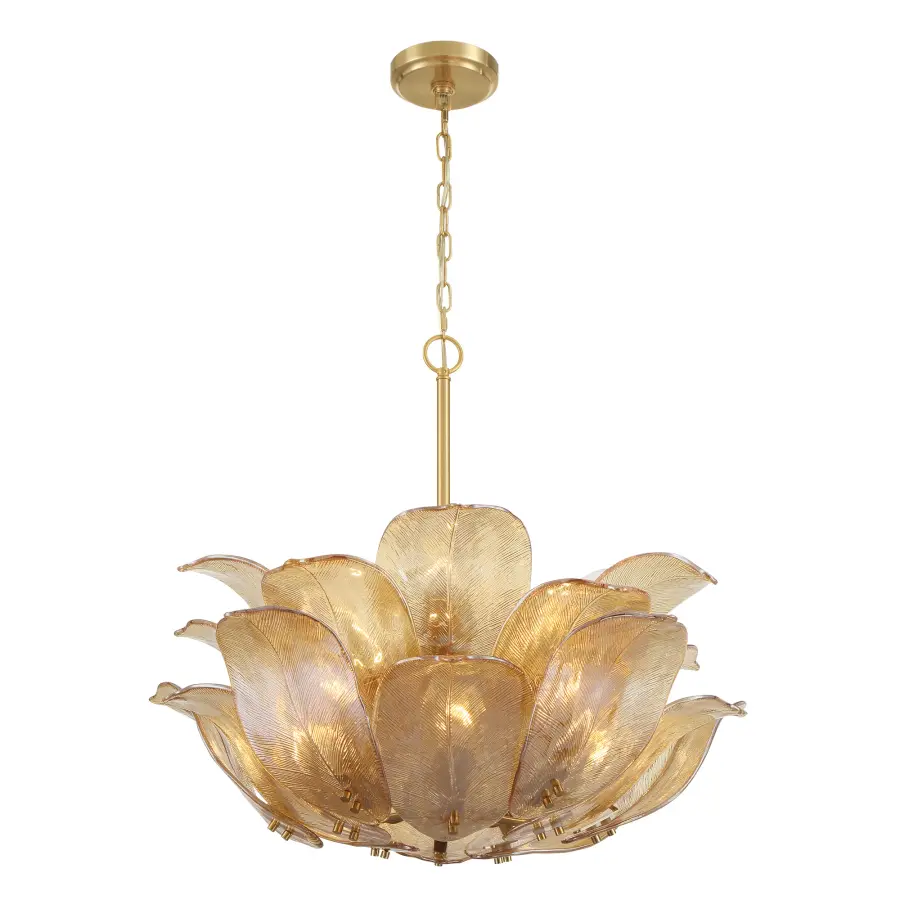 Orchid 28.5" 10-Light Pendant in Legacy Brass - Image 4