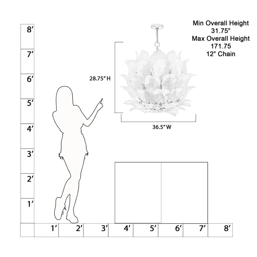 Orchid 35.5" 24-Light Pendant in Legacy Brass - Image 2