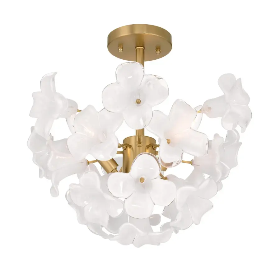 Bloome 16.75" 3-Light Semi-Flush Mount in Legacy Brass - Image 1