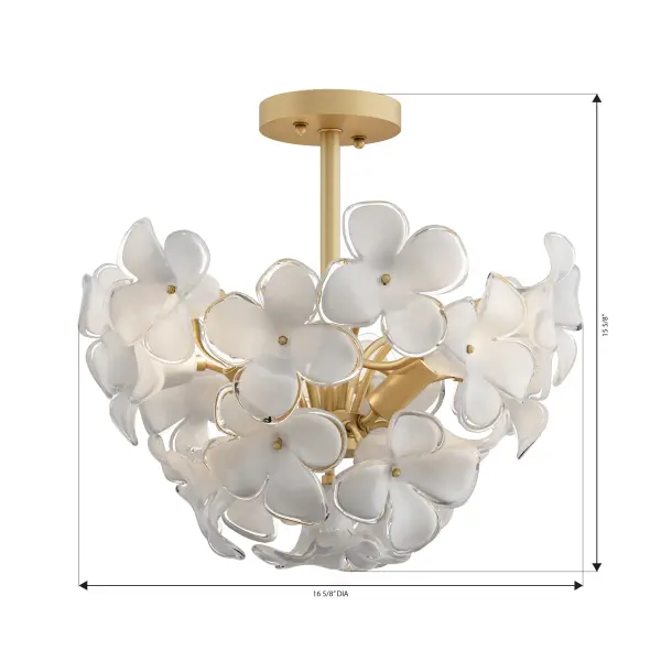 Bloome 16.75" 3-Light Semi-Flush Mount in Legacy Brass - Image 4
