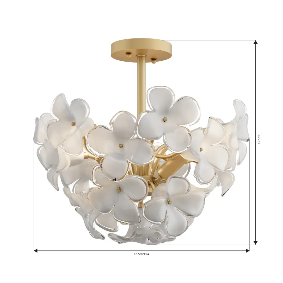 Bloome 16.75" 3-Light Semi-Flush Mount in Legacy Brass - Image 4