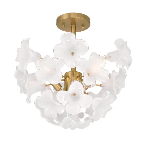 Bloome 16.75" 3-Light Semi-Flush Mount in Legacy Brass - Image 9