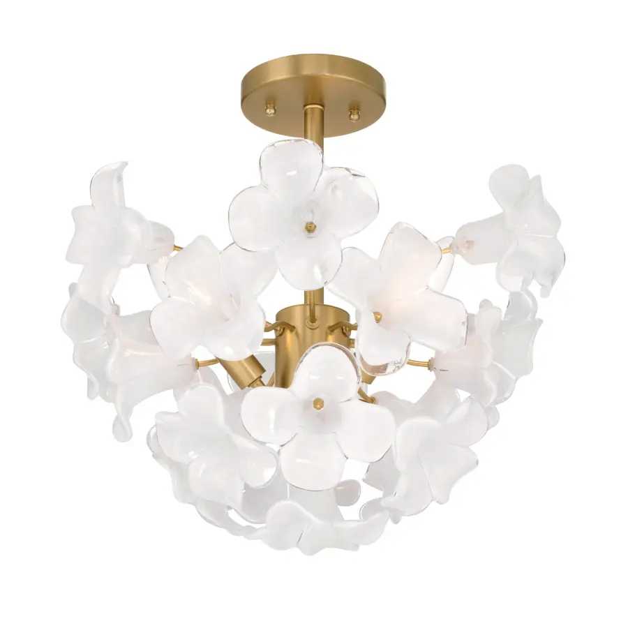 Bloome 16.75" 3-Light Semi-Flush Mount in Legacy Brass - Image 9