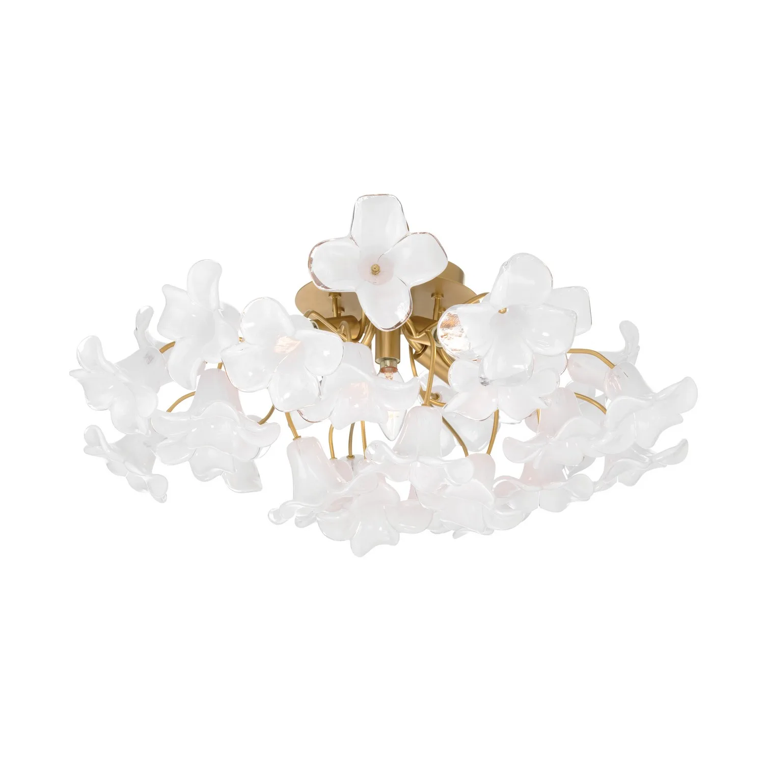 Bloome Five Light Semi-Flush Mount in Legacy Brass