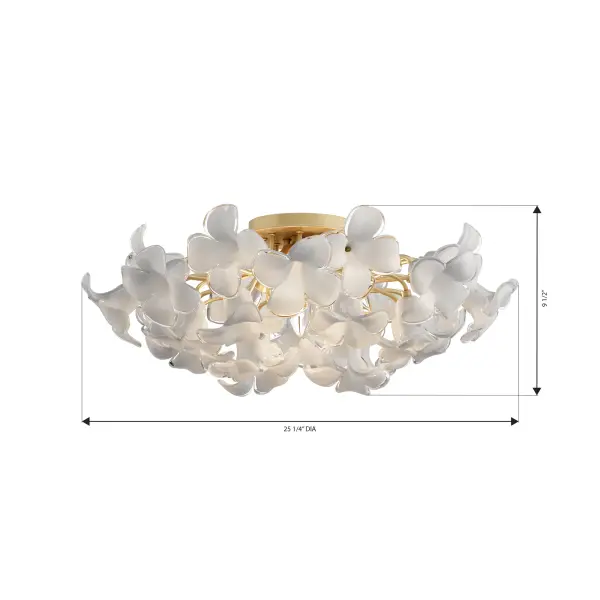 Bloome 25.25" 5-Light Semi-Flush Mount in Legacy Brass - Image 4