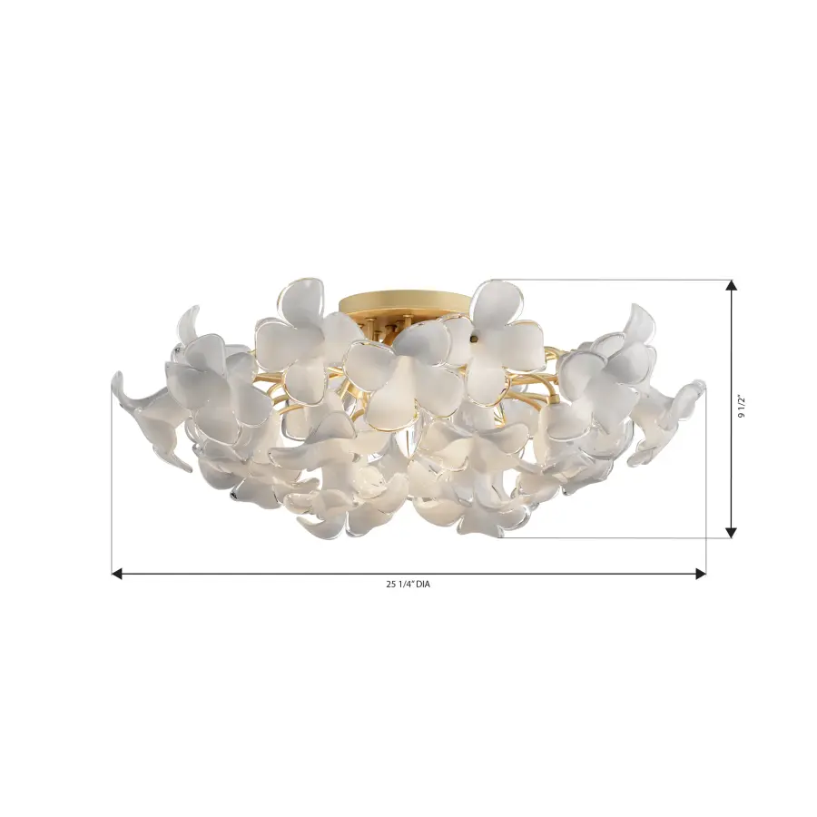 Bloome 25.25" 5-Light Semi-Flush Mount in Legacy Brass - Image 4