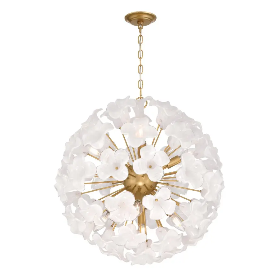 Bloome 22" 8-Light Pendant in Legacy Brass - Image 1