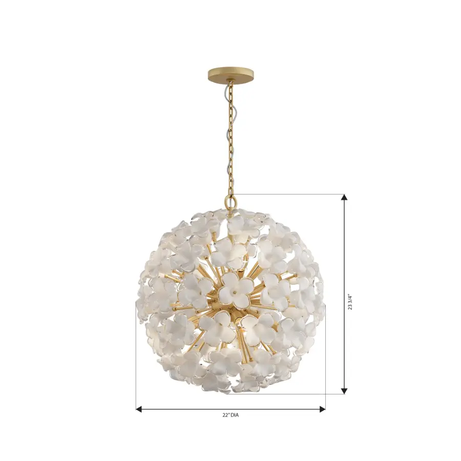 Bloome 22" 8-Light Pendant in Legacy Brass - Image 4