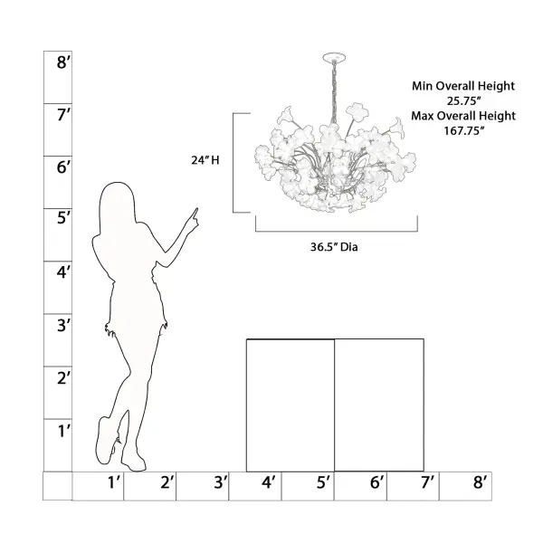 Bloome 36.5" 8-Light Chandelier in Legacy Brass - Image 2