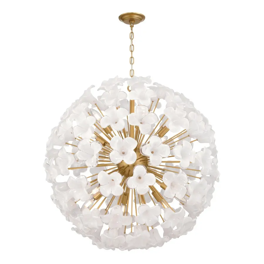 Bloome 30" 12-Light Pendant in Legacy Brass - Image 1