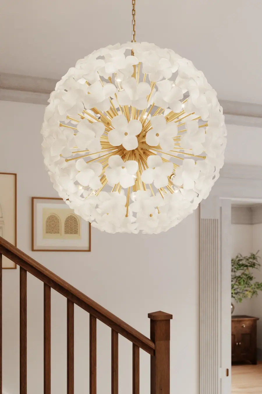 Bloome 30" 12-Light Pendant in Legacy Brass - Image 3