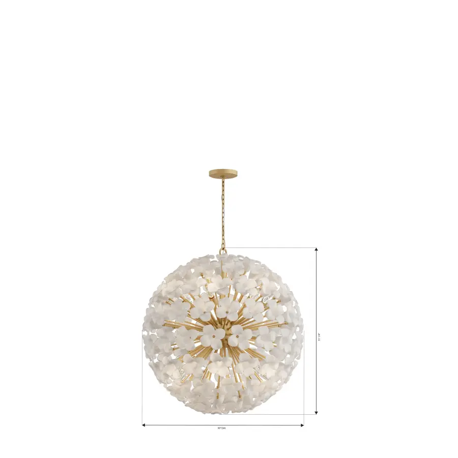 Bloome 30" 12-Light Pendant in Legacy Brass - Image 4