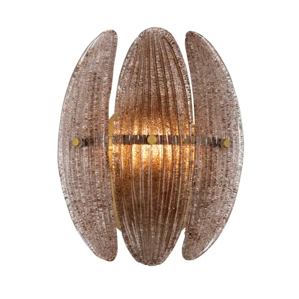 1-Light Wall Sconce - Legacy Brass with Brown Textured Handmade Glass