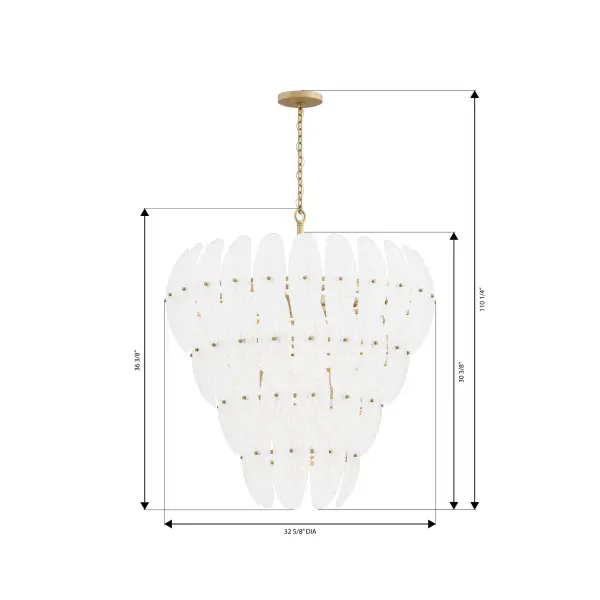 Marclaire 32.75" 15-Light Pendant in Legacy Brass - Image 3