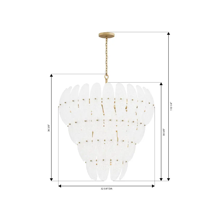 Marclaire 32.75" 15-Light Pendant in Legacy Brass - Image 3