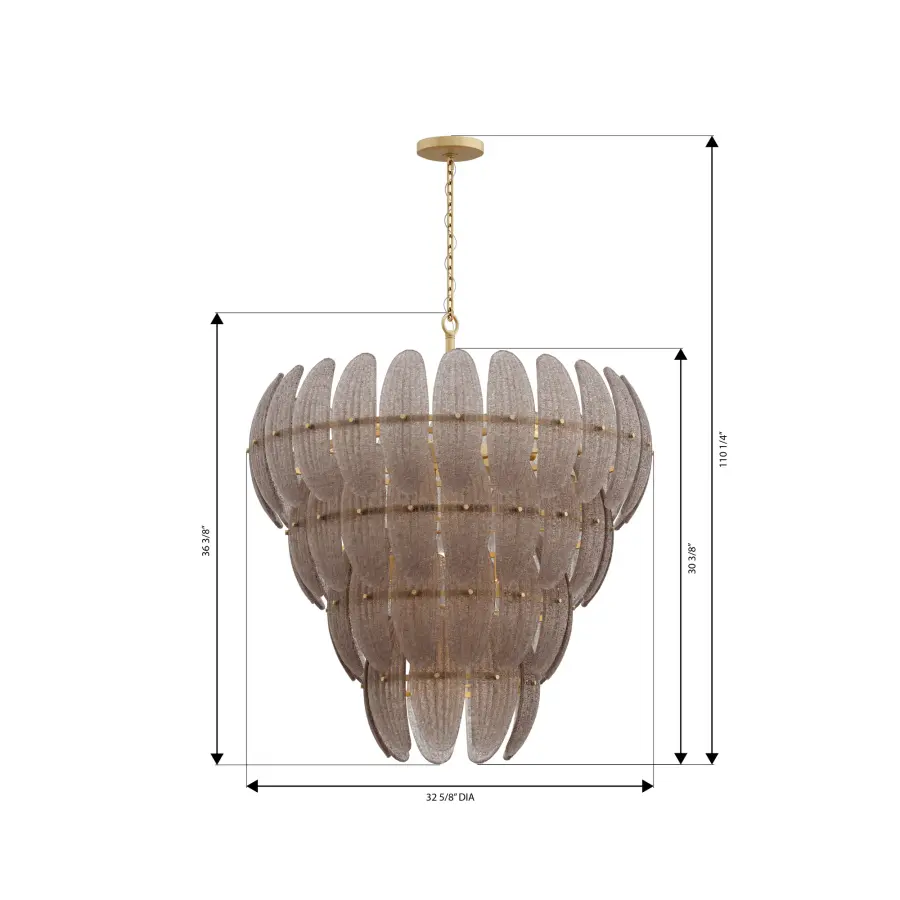 Marclaire 32.75" 15-Light Pendant in Legacy Brass - Image 2