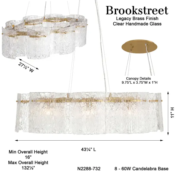 Brookstreet 43.25" 8-Light Pendant - Image 3
