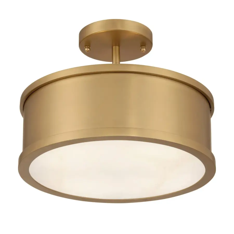 Wynn 12" 2-Light Semi-Flush Mount in Legacy Brass - Image 1