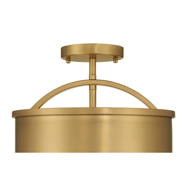 Wynn 12" 2-Light Semi-Flush Mount in Legacy Brass - Image 6
