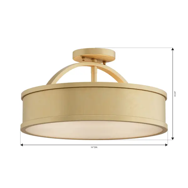 Wynn 16" 4-Light Semi-Flush Mount in Legacy Brass - Image 3