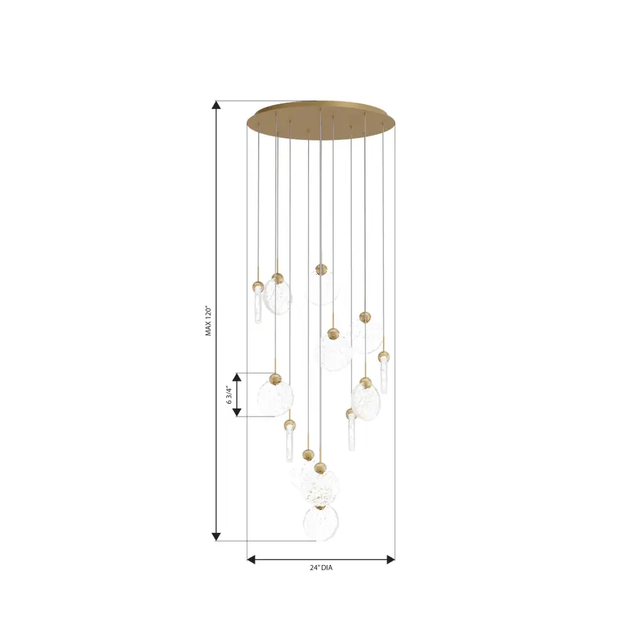 Briselle 24" LED Pendant in Legacy Brass - Image 2